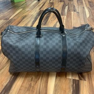 Louis Vuitton Monogram Canvas Keepall Bandouliere 55 Luggage Bag